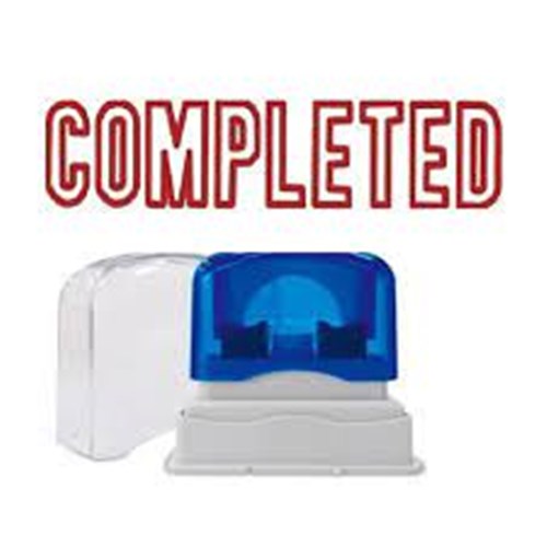 Completed stamp - red text